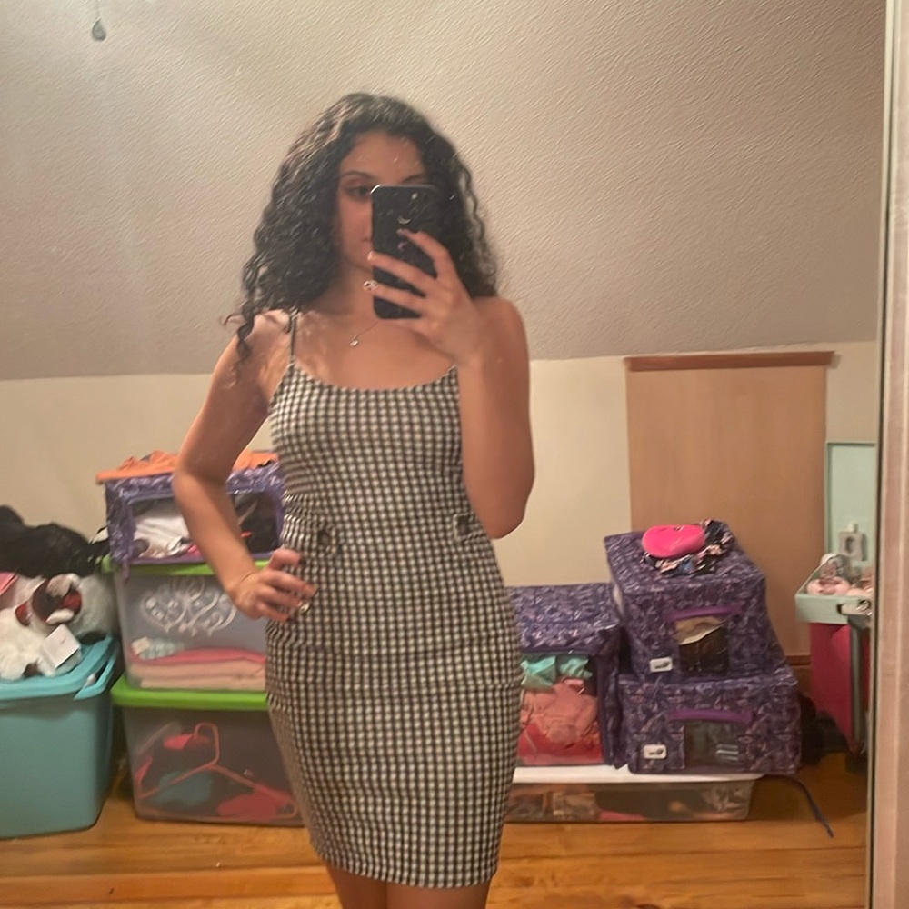 Rue21 Brown and White Patterned Mini Dress